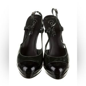 Chanel Patent Leather Slingback Pumps